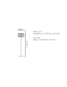Lámpara de pie Emporium CL494 Nuclea e-flash 2